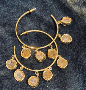 Gold-Plated Crystal Hoops by Triad Collection