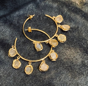 Gold-Plated Crystal Hoops by Triad Collection