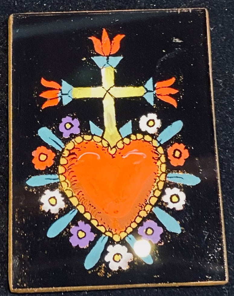 Peruvian Milagro Heart purse mirror