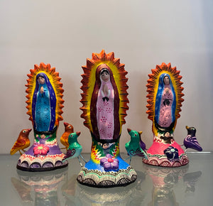 Mexican Clay Sculpture of Virgin of Guadalupe