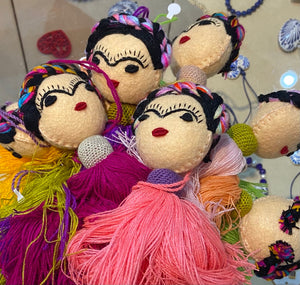 Frida Ornament with Crochet Pompom