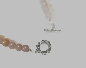 Pink Opal Graduated Round SS Necklace by Gina Amato Lough