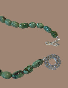 Green Turquoise SS Necklace by Gina Amato Lough