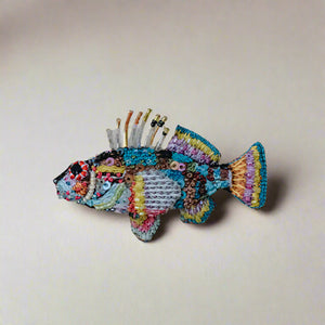 Colorful fish-shaped brooch