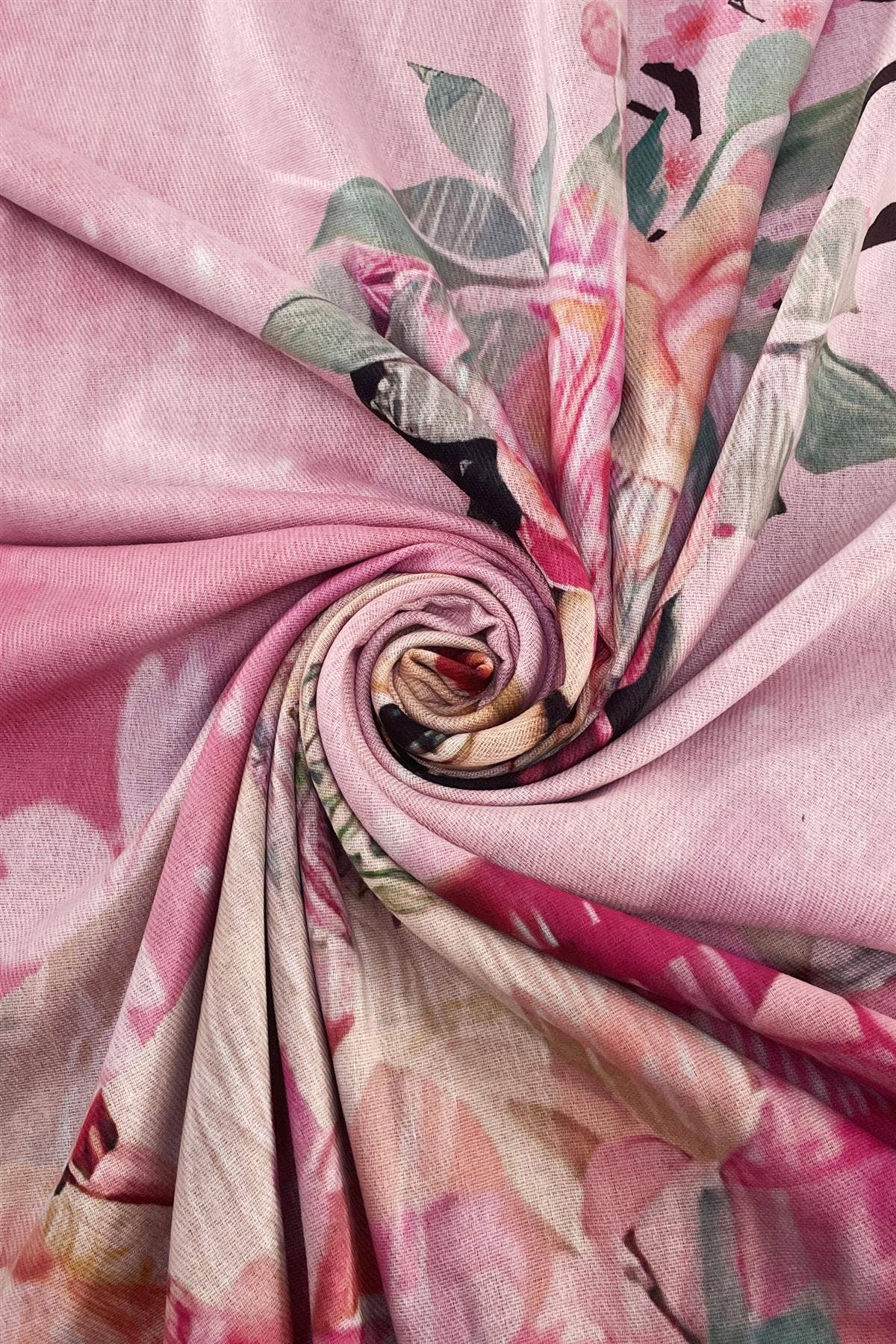 Frida Kahlo Floral Portrait Print Wool Tassel Scarf: Pink