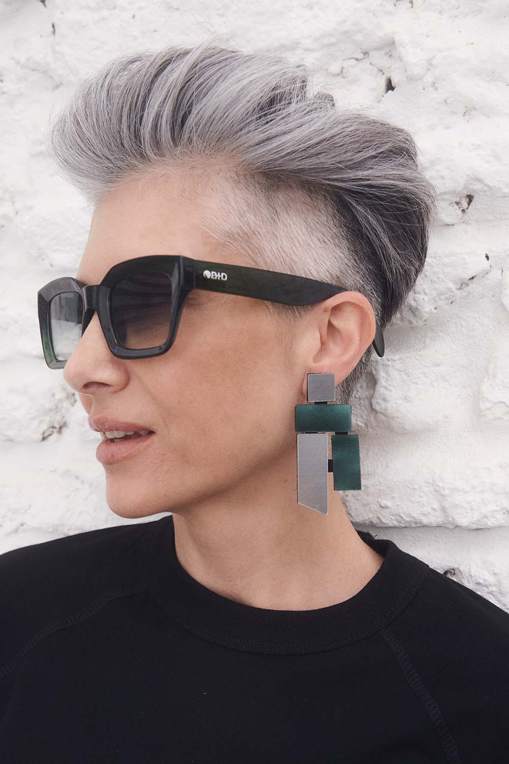Piet Earrings - Silver& Green