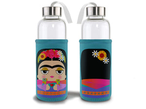 Frida Kahlo Glass Water Bottle