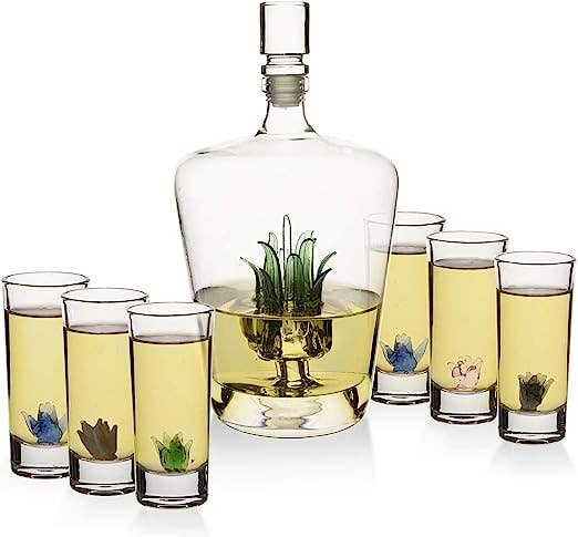 Tequila Decanter Set With Agave Decanter And 6 Agave Glasses – MOLAA Shop