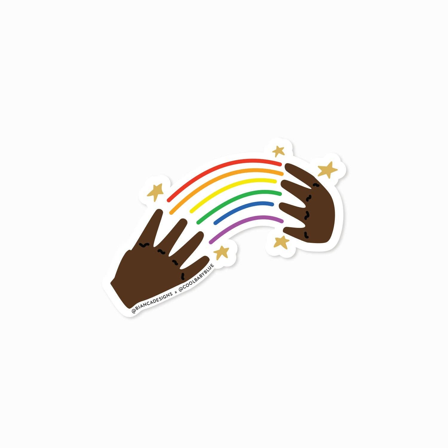 Rainbow in ASL Sticker: Chestnut