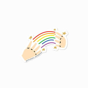 Rainbow in ASL Sticker: Satin Sand