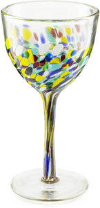 Mexican Hand-blown Confetti Wine Glass