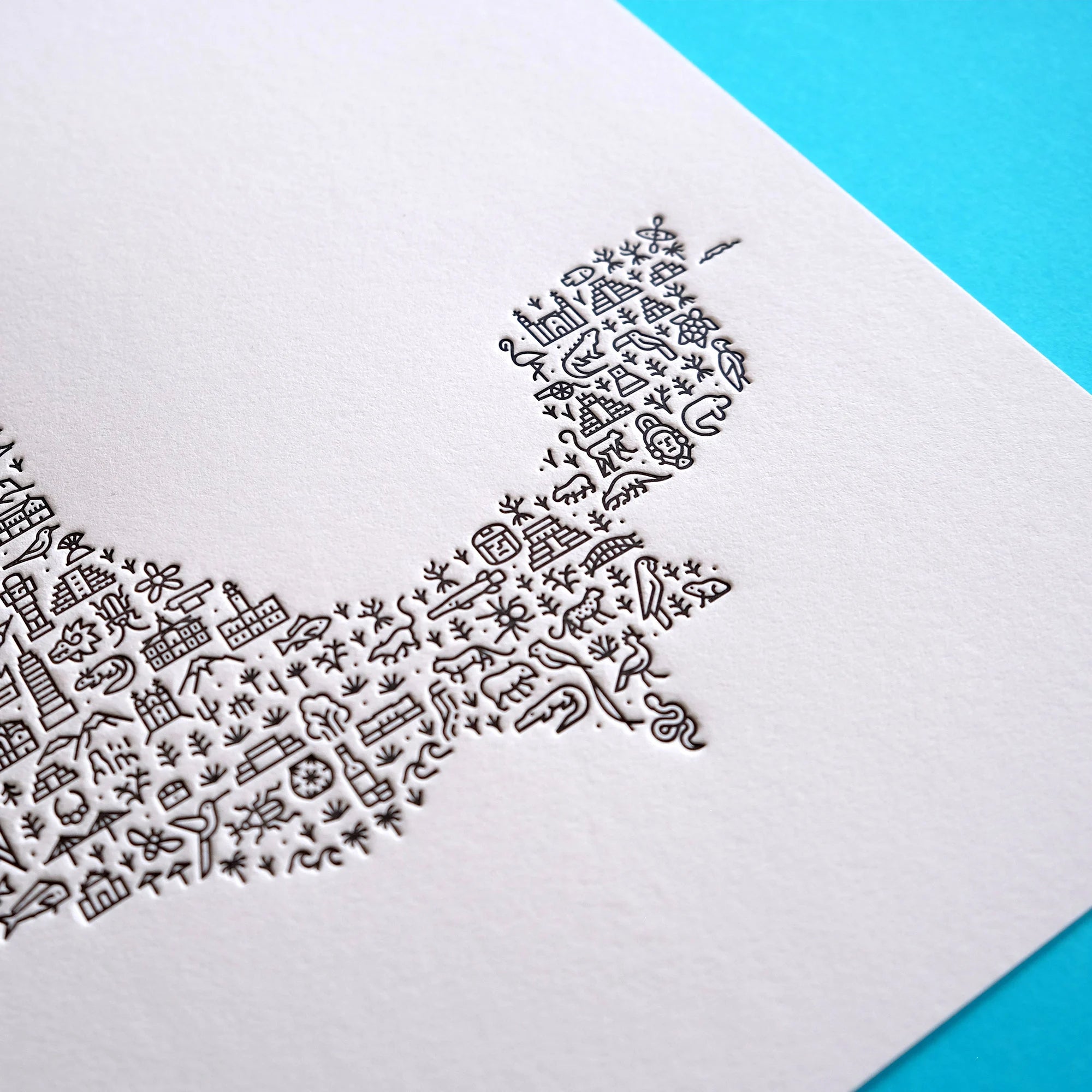 Mexico Letterpress Map Art Print