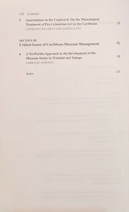 Table of content of the book "Critical Issues in Caribbean Museums"