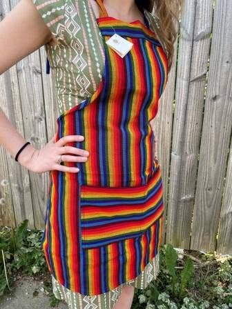 Guatemalan Rainbow Ikat Apron