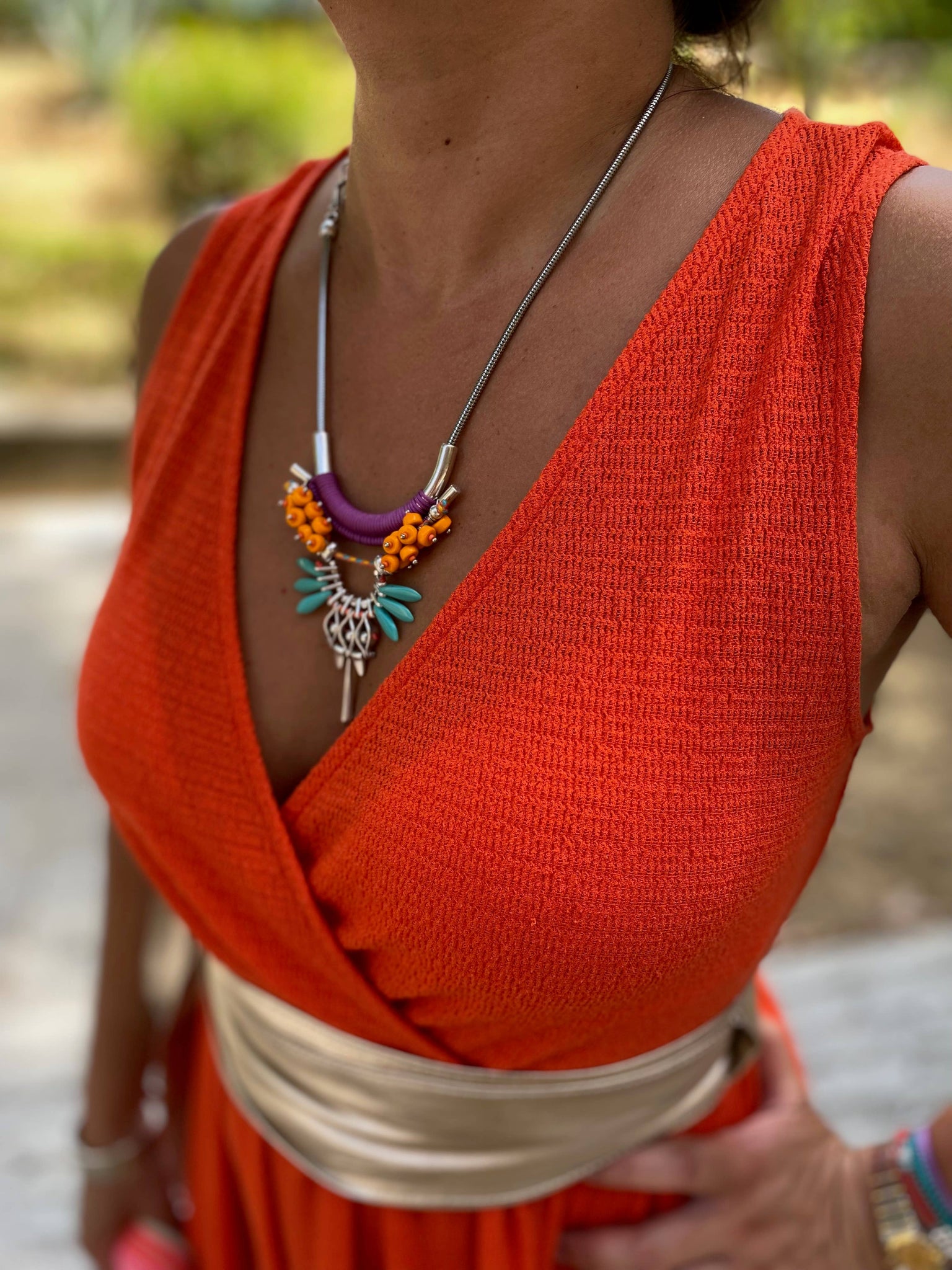 TAMALAMEQUE colorful Frida Kahlo style necklace