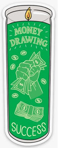 Money Drawing Candle Die Cut Sticker