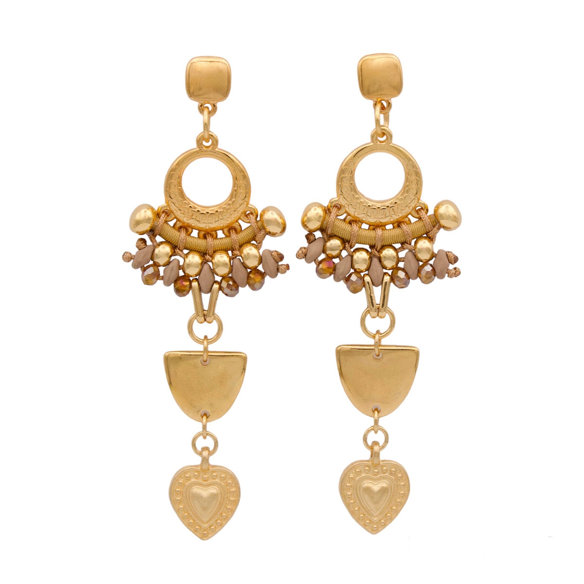 CASANARE monochrome Frida Kahlo style earrings (BEIGE)