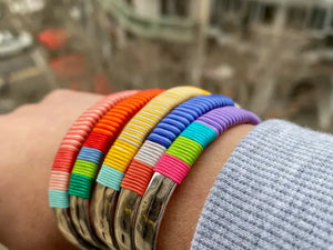 Colombian Designer SP Adjustable Green/Orange Thread Bracelet