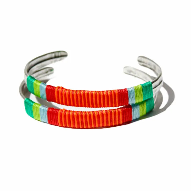 Colombian Designer SP Adjustable Green/Orange Thread Bracelet