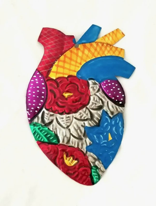 Mexican Heart Tin Ornament